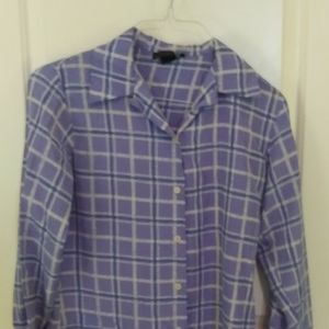 Halston purple button down top
